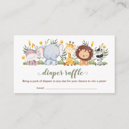 Cartão De Informações Animais Safari Fralda Raffle Tickets Selva Boys