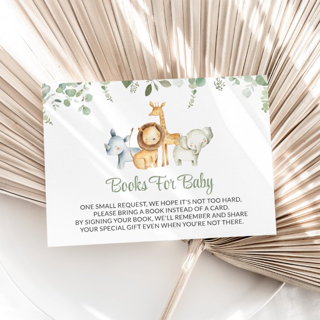 Cartão De Informações Animais Safari, Selva, Verde, Livros Para Bebê (Criador carregado)