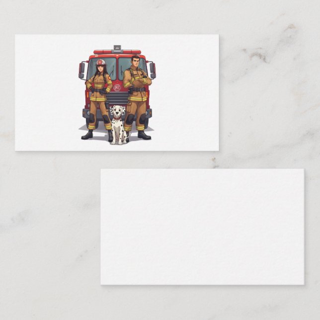 Cartão De Informações Anime Firefighters & Dalmatian Card (Frente/Verso)