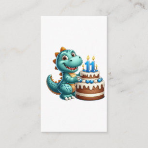 Cartão De Informações Aniversário de 11 anos do Dino