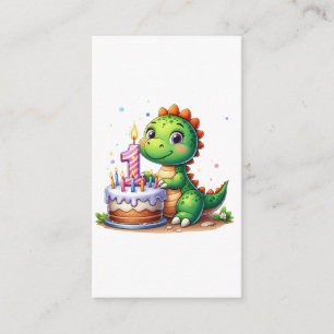 Cartão De Informações Aniversário de 1 ano do Dino