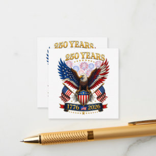 Cartão De Informações Aniversário de 250 anos dos EUA 1776-2026