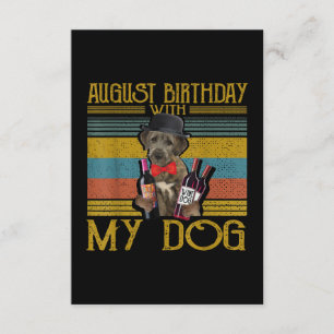 Cartão De Informações Aniversário De Agosto Com O Meu Cão De Wolfhound I