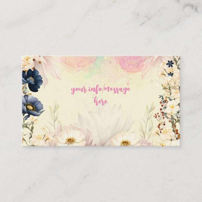 Cartão De Informações Aniversário de criança de aquarelas de fada (Frente)