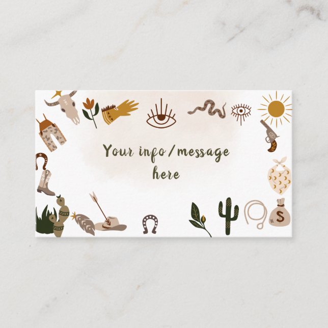 Cartão De Informações Aniversário do cowboy do rodeo oeste selvagem (Frente)