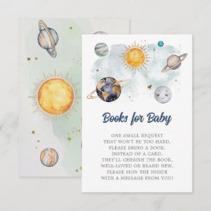 Cartão De Informações Aniversário do Espaço Exterior Galáxia Sol Lua Est