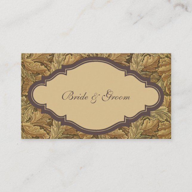 Cartão De Informações Antigas Folhas de Outono Vitorianas Quentes (Frente)