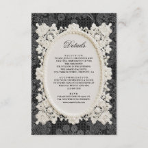Antigo Dinheiro Preto Marfim Doily Renda Detalhes 