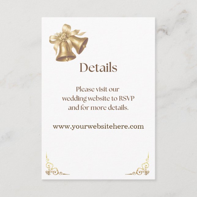 Cartão De Informações Antique Gold Bells Details Enclosure (Frente)