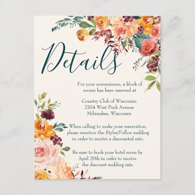 Cartão De Informações Apaixonado (Frente)