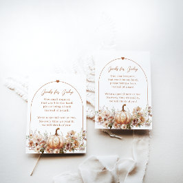 Cartão De Informações Apaixonado pelo Chá de fraldas Floral Pumpkin Book