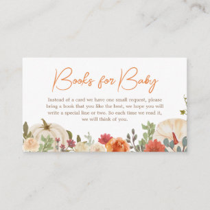 Cartão De Informações Apaixonando Livros Florais De Pumpkin Para Bebê