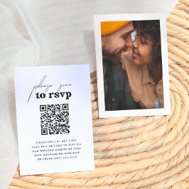 Cartão De Informações Apenas Amor Retro Groovy Código QR Foto RSVP Casam