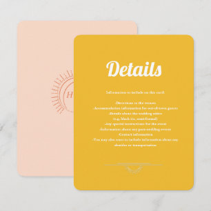 Cartão De Informações Apenas Peachy Enclosure de Casamento