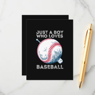 Cartão De Informações Apenas um Menino que Ama Beisebol