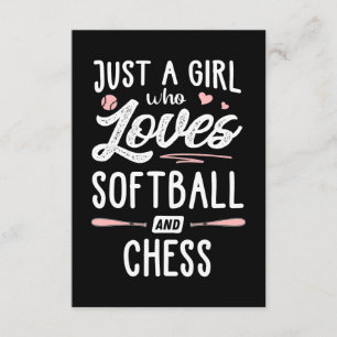 Cartão De Informações apenas uma garota que ama softball e presente de x