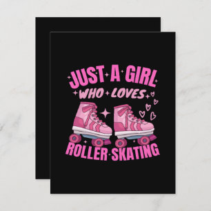 Cartão De Informações Apenas Uma Menina Que Ama O Roller Skating