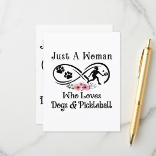 Cartão De Informações apenas uma mulher que ama cachorros e Pickleball
