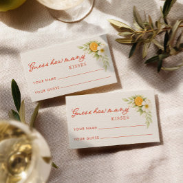 Cartão De Informações Aperol Bridal Shower How Many Kisses Bridal Game
