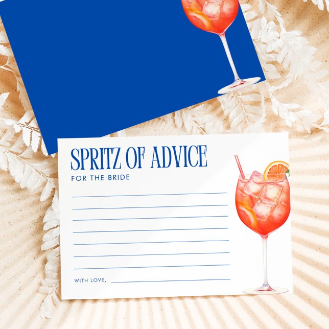 Cartão De Informações Aperol Spritz of Advice for the Bride (Criador carregado)