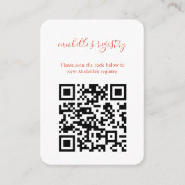 Cartão De Informações Aperol Spritz Wedding BridalShower Detalhes QR Cod