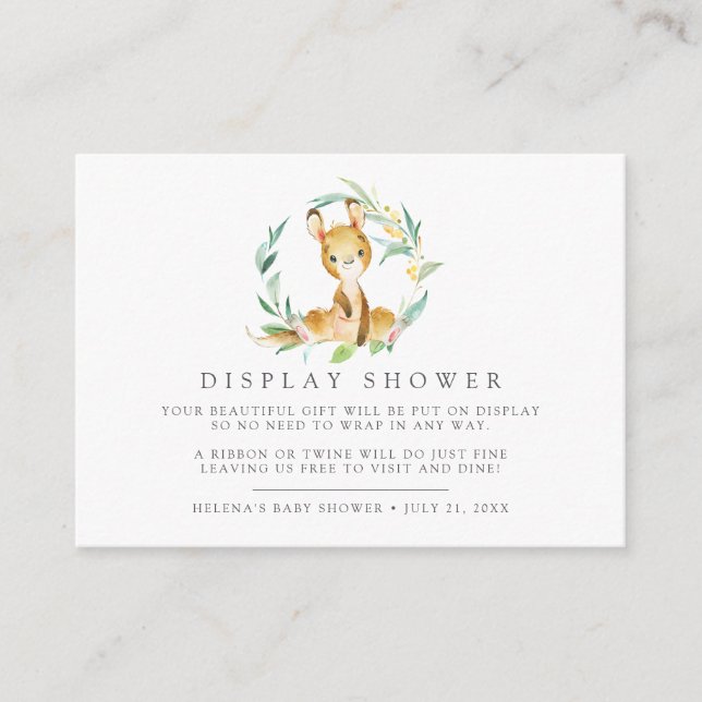 Cartão De Informações Apresentação do Chá de fraldas Bush Baby Kangaroo (Frente)