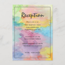 Cartão De Informações Aquarela Abstrata Caprichosa Colorida Recepção