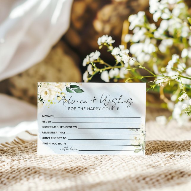 Cartão De Informações Aquarela Azul Rosa Branca Conselho e Desejos (Criador carregado)