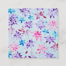 Aquarela Caprichosa Floral Roxo e Rosa