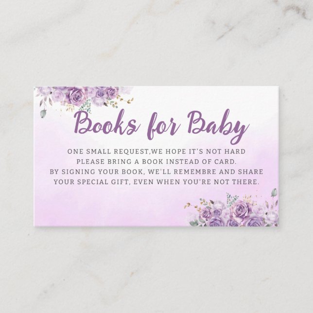 Cartão De Informações Aquarela Dinossauro Gado de Rapariga Púrpura para  (Frente)