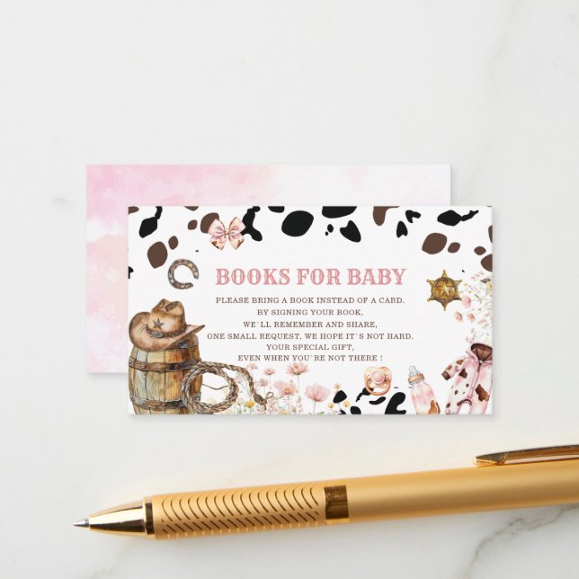 Cartão De Informações Aquarela elegante Pequena vaqueira Rodeio país ba (Frente/Verso In Situ)