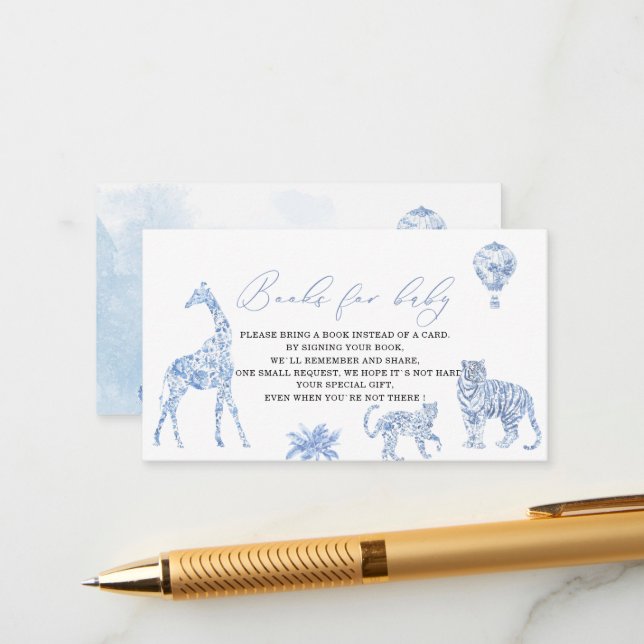 Cartão De Informações Aquarela elegante safari de madeira, chinoiserie b (Frente/Verso In Situ)