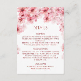 Cartão De Informações Aquarela Flor de Cerejeira Branca