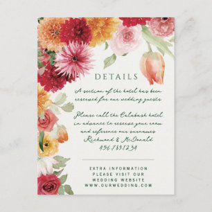 Cartão De Informações Aquarela Florais Jardim Verde Salvia Casamento