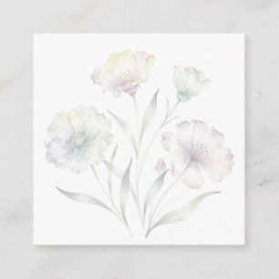 Cartão De Informações Aquarela Flores Silvestres Pastéis Macios