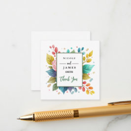 Cartão De Informações Aquarela Moderna Colorida de Fowcolor