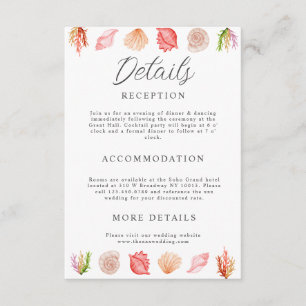 Cartão De Informações Aquarela Moderna Praia de Verão