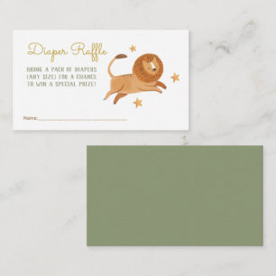 Cartão De Informações Aquarela pequena Fralda de leão Raffle