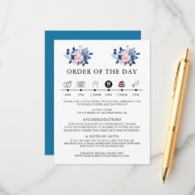 Aquarela Rústica de um Buquê Floral Rosa e Azul