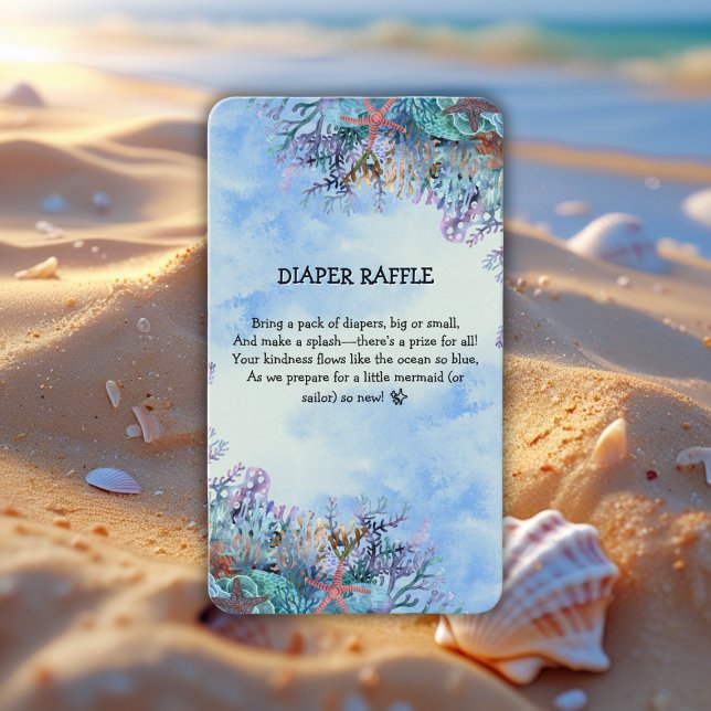 Cartão De Informações Aquarela sob o Chá de fraldas Maravilha (Criador carregado)