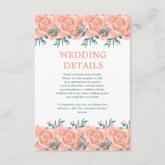 Cartão De Informações aquarelas Florais Casamento Botânico Moderno