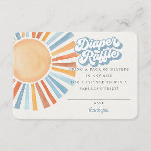 Cartão De Informações Aqui vem o Cartaz da Fralda de Rapaz Sunshine