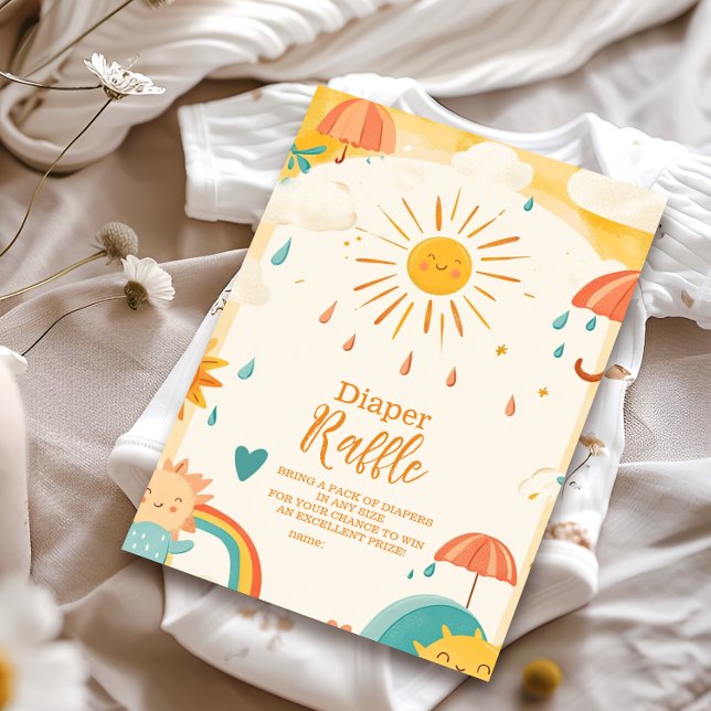 Cartão De Informações Aqui vem o Filho Amarelo da Diapper Sunshine Raffl (Criador carregado)