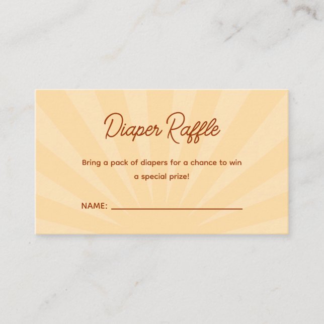 Cartão De Informações Aqui Vem O Filho Chá de fraldas Fralda Raffle (Frente)