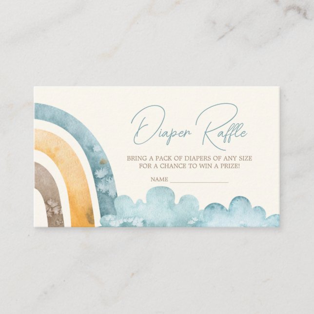 Cartão De Informações Aqui Vem O Filho Retro Fralda Raffle (Frente)