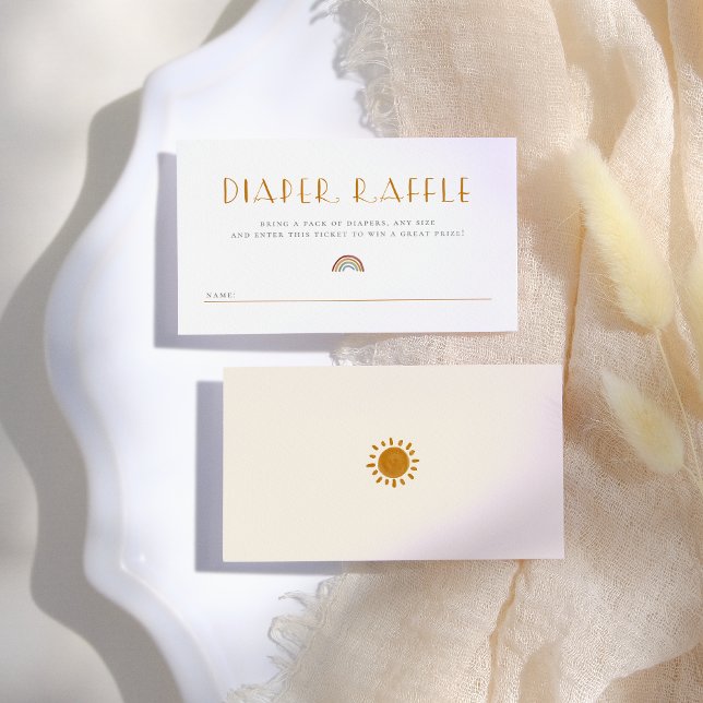 Cartão De Informações Aqui Vem O Sol | Fralda sunshine Raffle (Criador carregado)