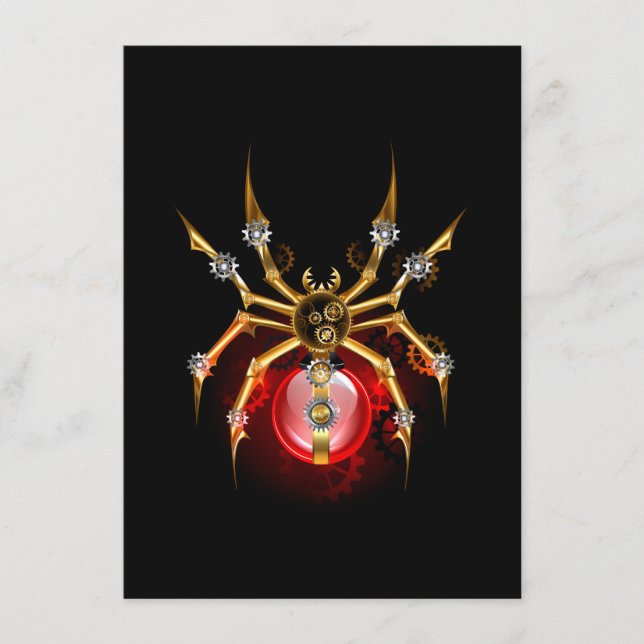 Cartão De Informações Aranha-do-galo em preto (Frente)