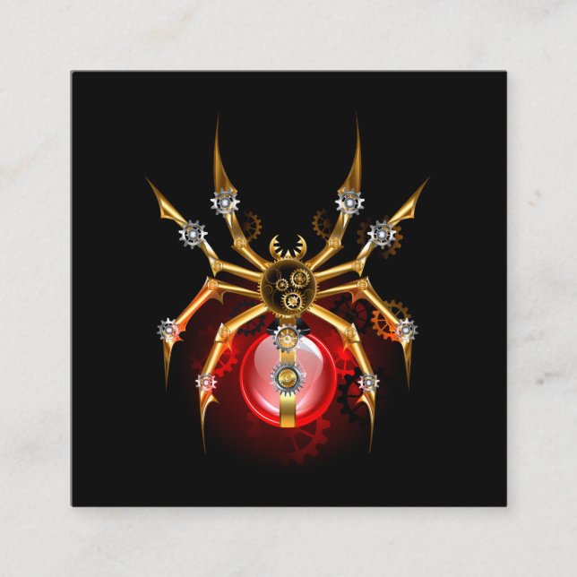 Cartão De Informações Aranha-do-galo em preto (Frente)