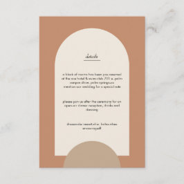 Cartão De Informações Arca Geométrica Modern Boho Terracotta Casamento
