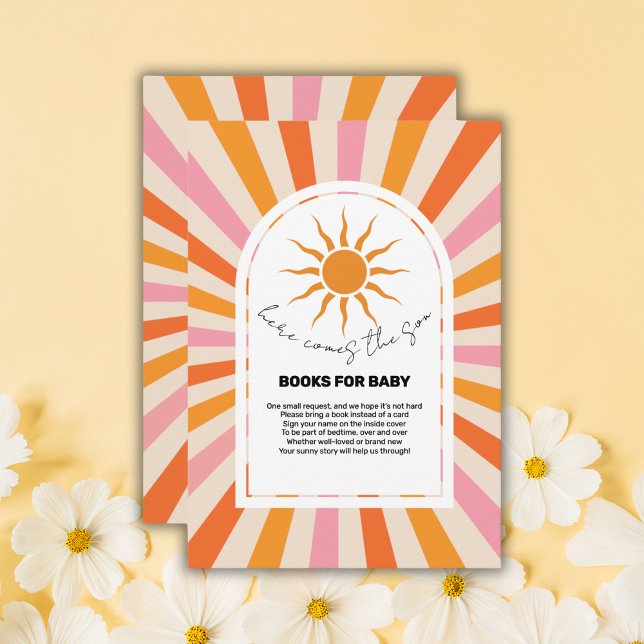 Cartão De Informações Arch Retro Vem O Chá de fraldas Filho (Criador carregado)